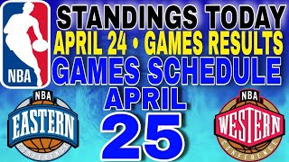 nba playoffs standings today April 24, 2024 | games results | games schedule April 25, 2024