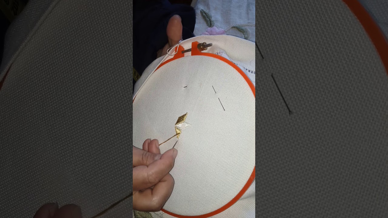 الحصة الاولى ف طرز باليد غرزة لحساب