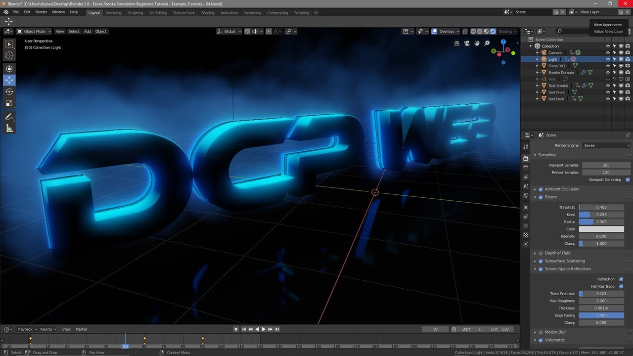 Blender 2.8 - Eevee Smoke Simulation - [ Demo ] - YouTube