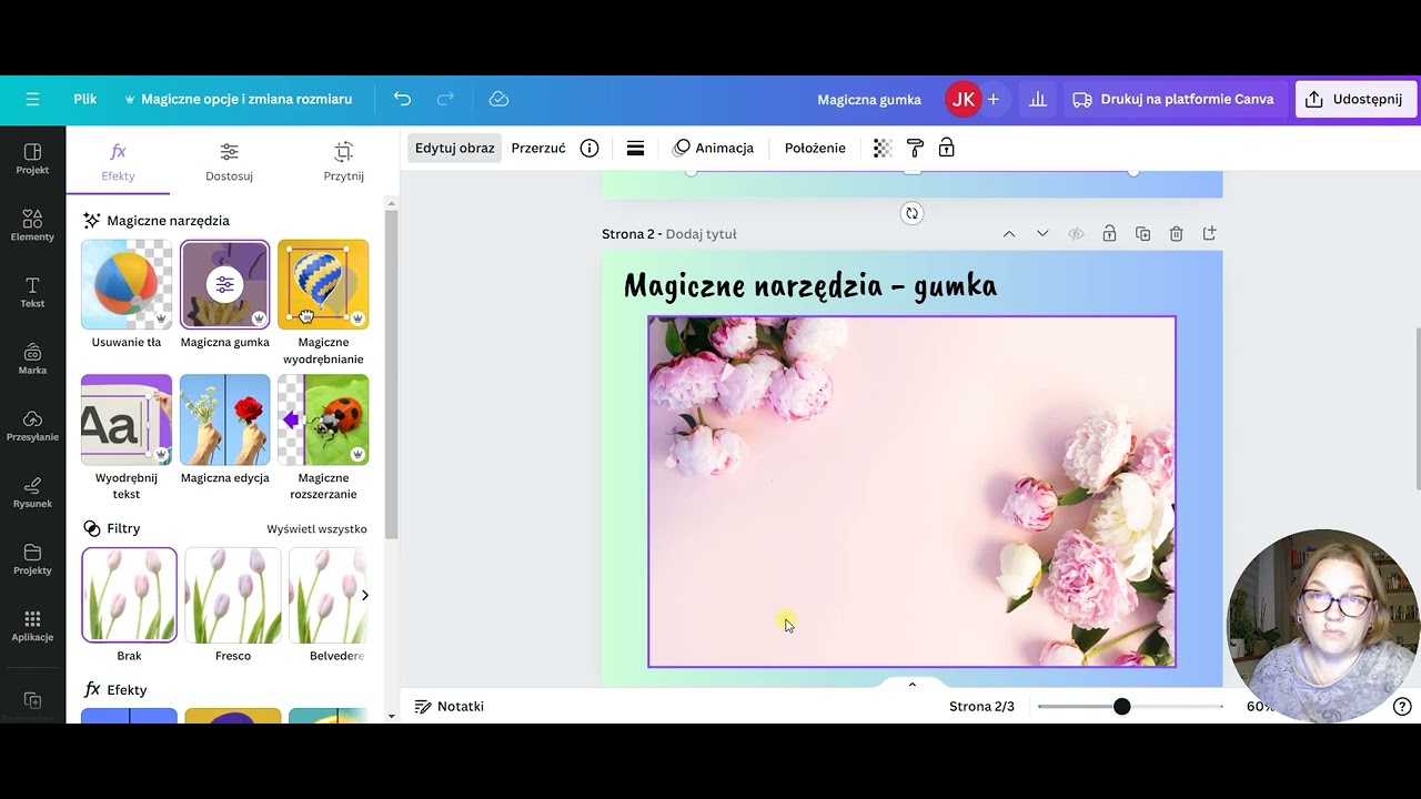 Magiczne narzędzia w Canva - magiczna gumka