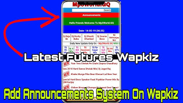 Php Style Announcements System In Wapkiz Site || Wapkiz Website Latest Futures || Techboy Sourav
