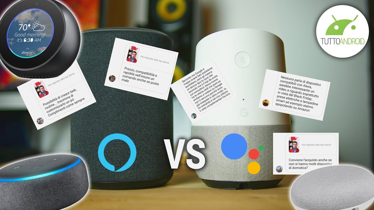 Alexa vs Google Home - confronto tra i due assistenti digitali