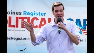 Chase Oliver speaks at Des Moines Register Political Soapbox at 2024 Iowa State Fair