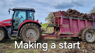 Muck spreading and ploughing.