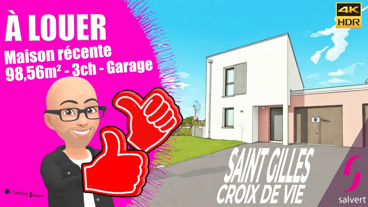 Maison à louer - 3 chambres - Garage - Saint Gilles Croix De Vie - VENDEE (85)