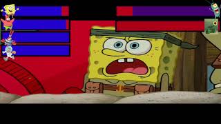 The Spongebob movie sponge out of water food fight with healthbars.