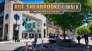 Sherbrooke Street from University to Guy | Montreal 4K Walk