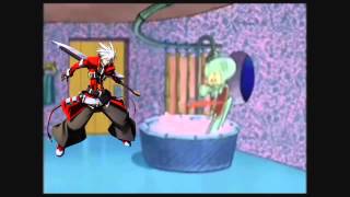 Ragna the Bloodedge drops by Squidwards House
Like if hes going to cut Squidward in half with his sword.
Ragna the Bloodedge goes to Arc System Works and Squidward goes to Nickelodeon. Ragna the Bloodedge drops by Squidwards House