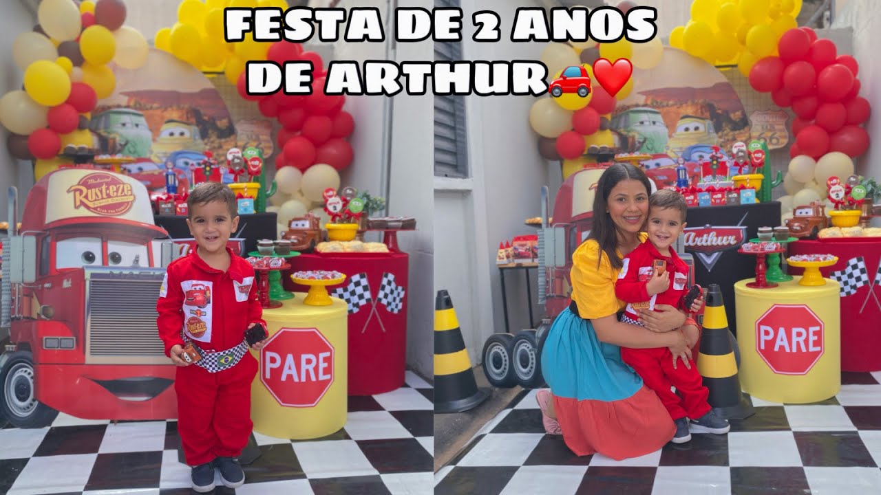 ANIVERSÁRIO DE 2 ANOS DE ARTHUR | FESTA TEMA CARROS 🚗❤️| Nadja Meyre