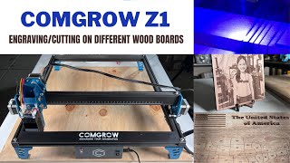 Comgrow Z1 Laser Engraver Review: Engraving, cutting on different wood boards using 10W laser module