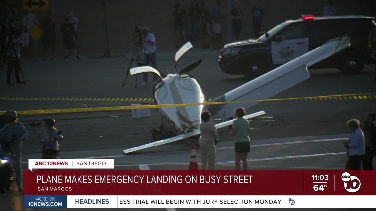 Plane makes emergency landing on busy street YouTube