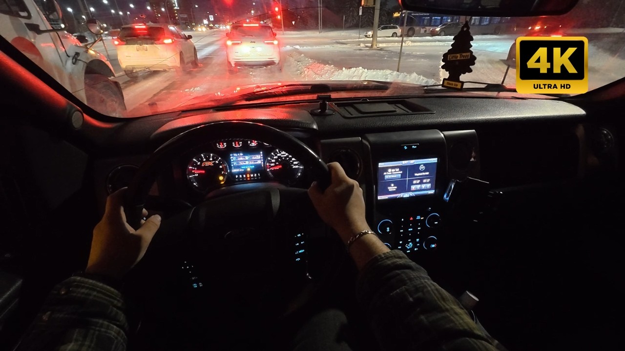 POV Driving in Edmonton, Canada After Snowfall | Heavy Snow on Streets