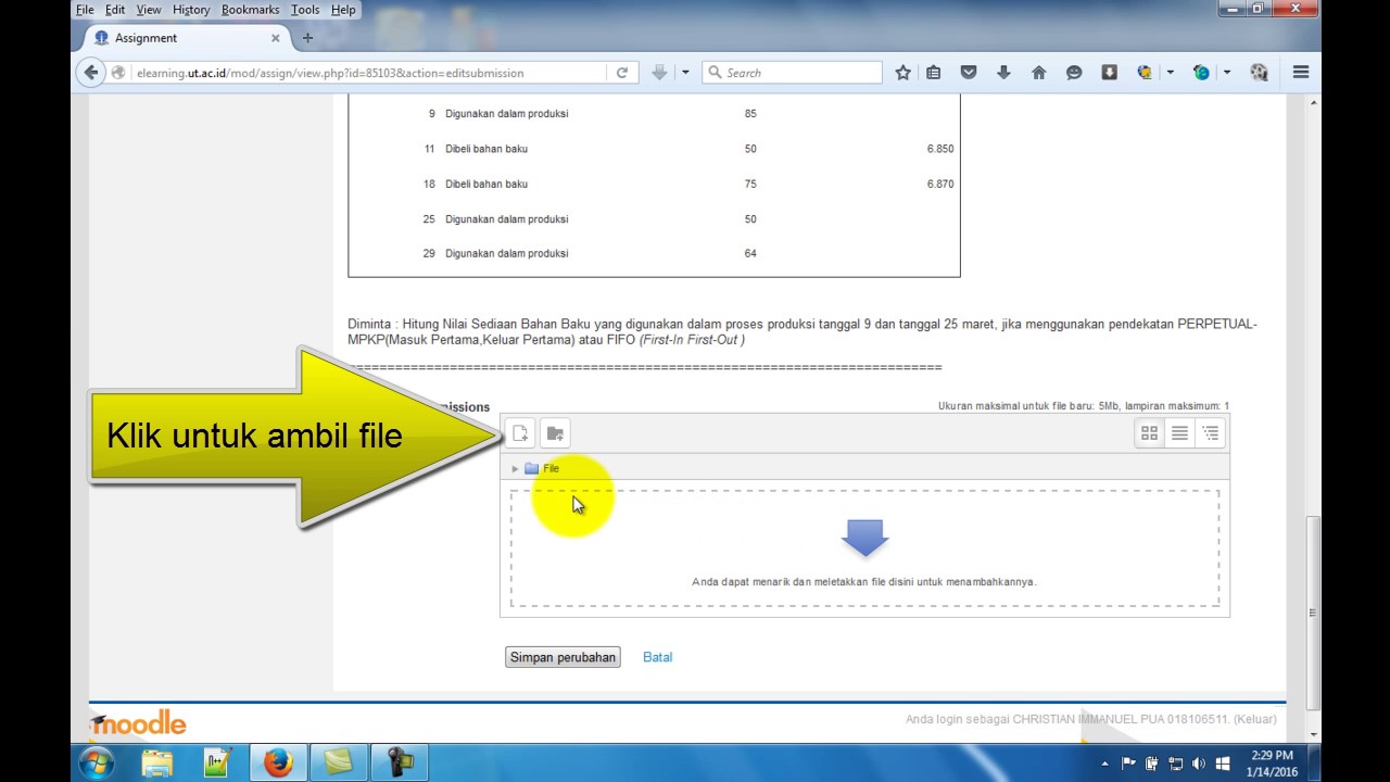Cara Melakukan Unggah Tugas Pada Tutorial Online UT - YouTube