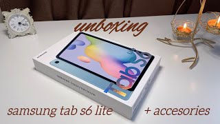Unboxing Samsung Galaxy tab S6 lite in 2023 + accesories ❄️ ASMR