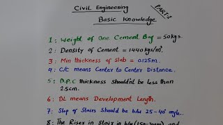 Civil Engineering Basic Knowledge  part -1