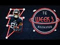 2020 Fantasy Football - Week 3 Tight End Rankings