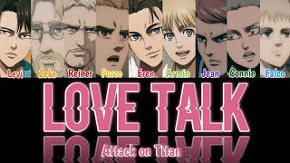 Attack on Titan - Love Talk (WayV) Color Coded Lyrics