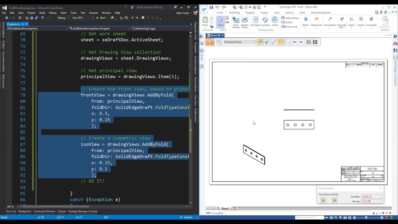 Solid Edge Macro Tutorial With C 40 Draft Create Secundary Drawing Views Youtube Solid Edge Macro Tutorial With C 40 Draft Create Secundary Drawing Views Youtube