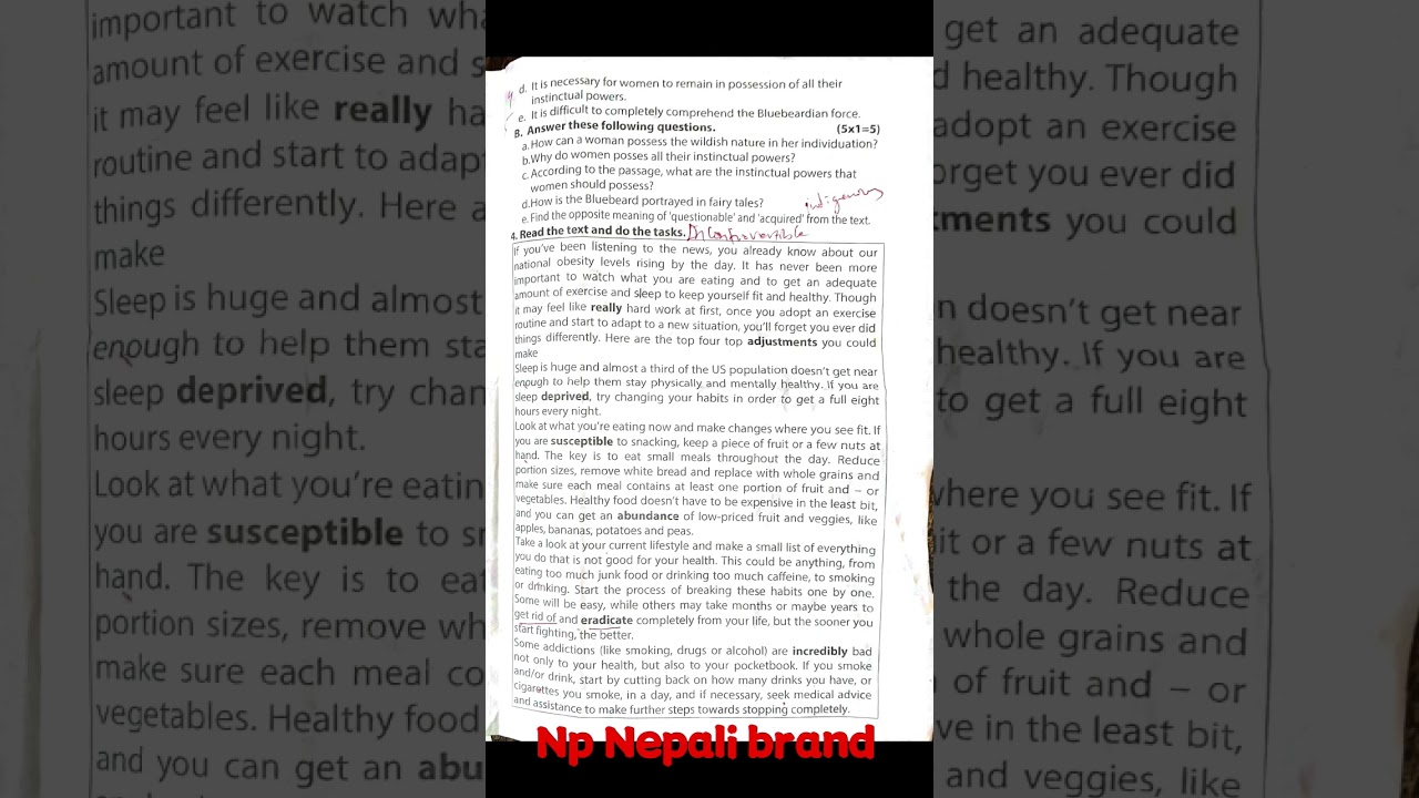 ENGLISH Class 10 2080 pabson paper 