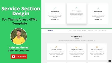 Service Section Design - Themeforest HTML Template Coding Bangla