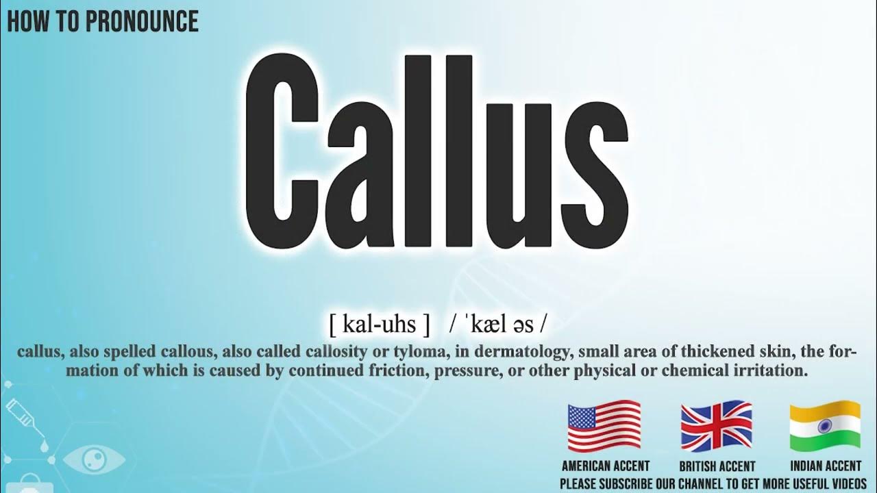 Callus Pronunciation How to Pronounce (say) Callus CORRECTLY