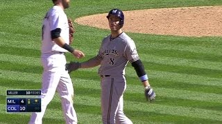 MIL@COL: Braun plates Parra with double in the 8th