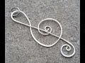 Simple Wire Treble Clef Pendant