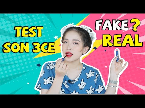 l Chuột Bạch l - Test Thực Tế Son 3CE Mầu Xanh Real & Fake Xem Có Điểm Gì Khác Biệt