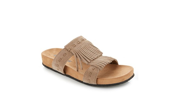 Minnetonka Daisy Double Fringe Suede Comfort Sandal - YouTube