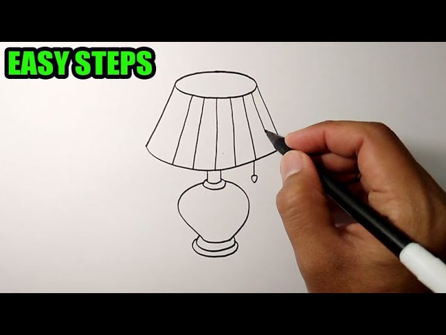 How to Draw Table Lamp Step by Step || Table Lamp Drawing Colour || Lamp  Drawing.. - YouTube