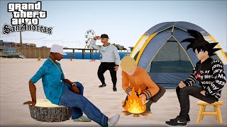 CJ y Gokú van a la playa con Naruto - GTA San Andreas