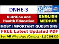 IGNOU DNHE-3 Nutrition and Health Education Most Important Questions & Answers 2026 | DNHE