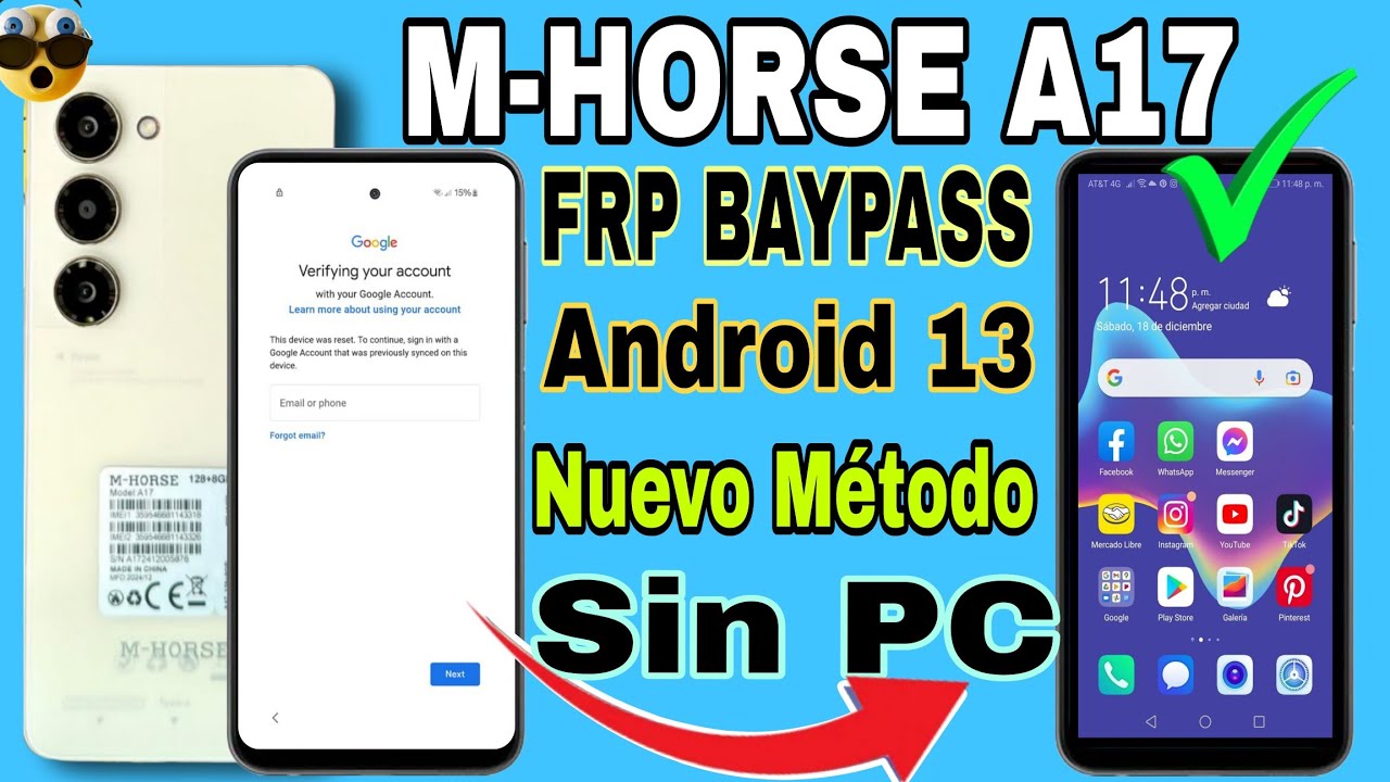 ELIMINA CUENTA GOOGLE M-HORSE A17 SIN PC | ANDROID 13 | Actualizado 2025