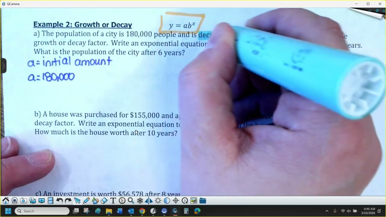 6-1(b) Notes (part 1 exponential models)