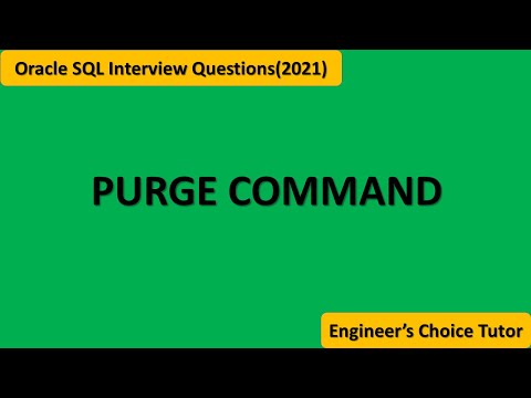 PURGE COMMAND IN SQL ||Oracle Interview Question(2021)