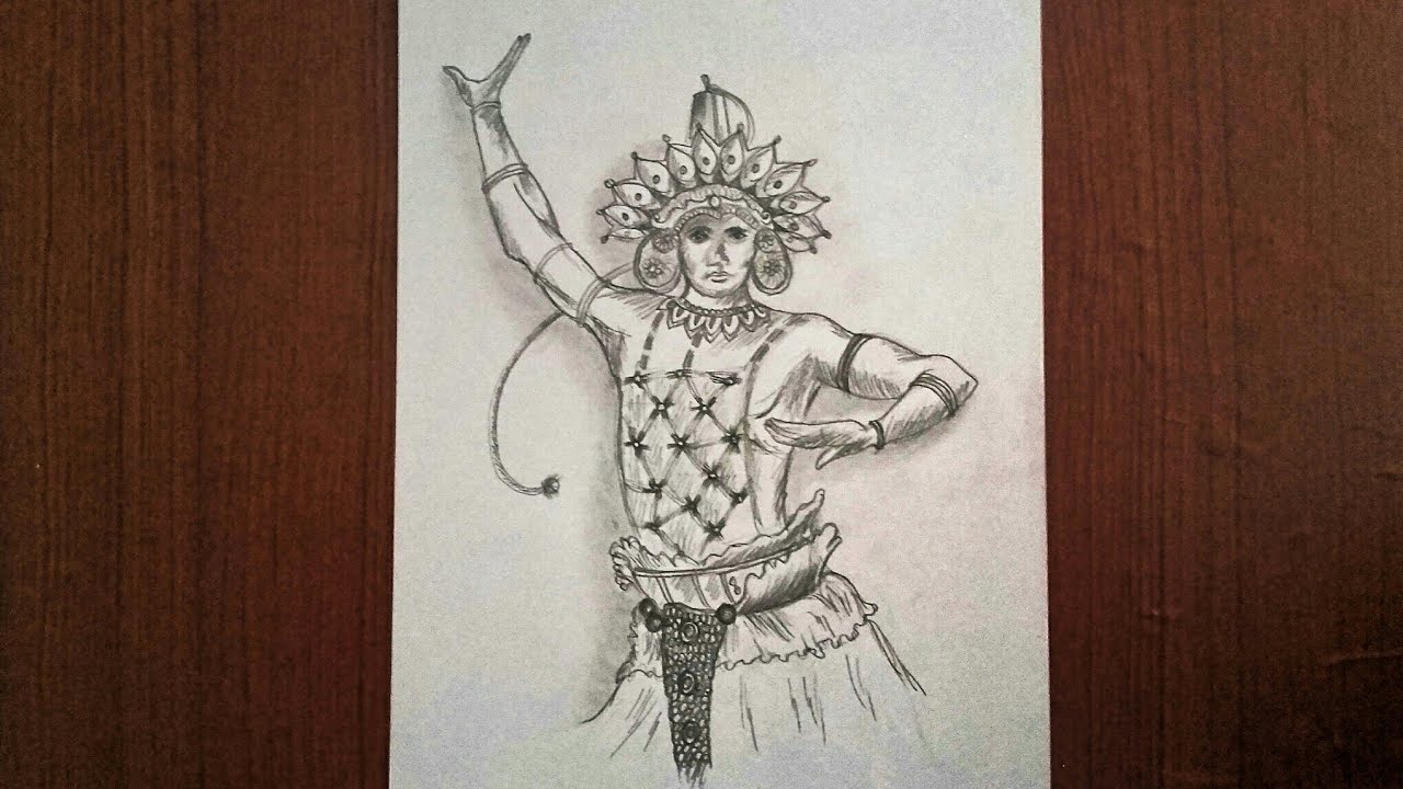 Kandyan dancer Sri Lanka Pencil sketch SpringZ ART YouTube