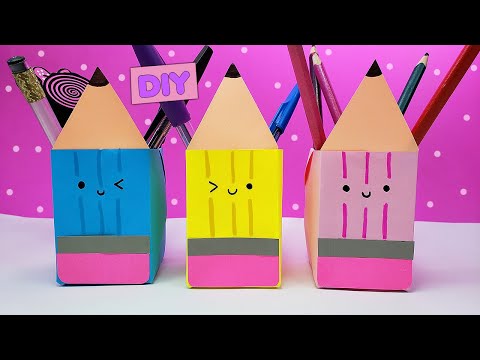 Portalápices de papel en forma de LAPÍZ | Manualidades - Origami | Paper pencil Box | Оригами