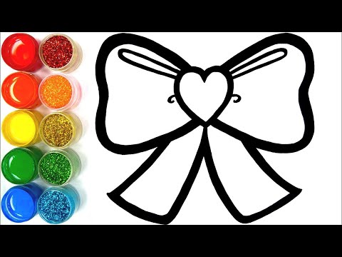 Heart with Ribbon Drawing, Painting, Coloring for Kids & Toddlers | Let's Draw, Paint Together