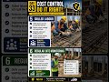 Cost Control on Construction Site 💰| 10 Smart Ways to Save Money|#civilengineering#viral#shorts#work