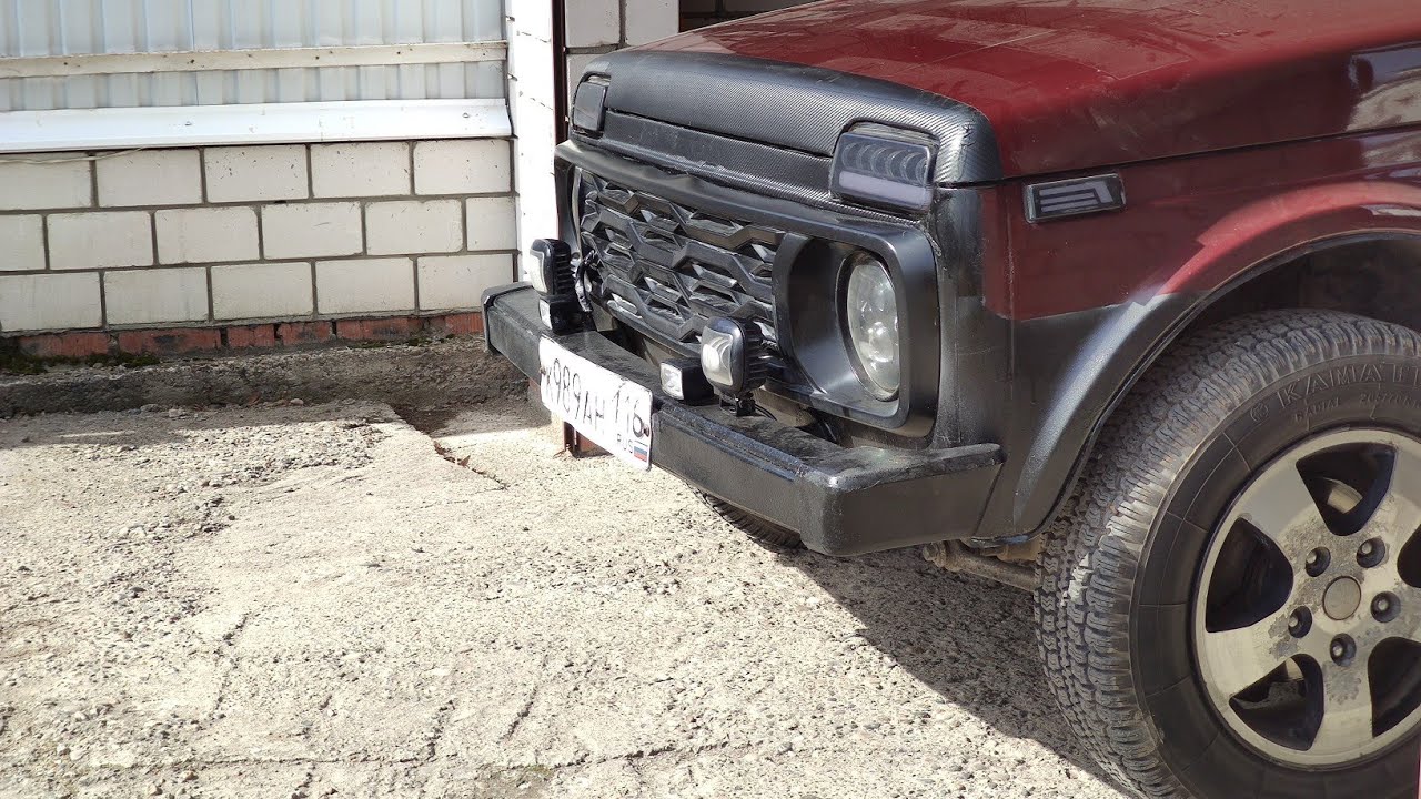 Как защитить самому "морду" Нивы? Прилёт булыжника на кузов. Сделал ...