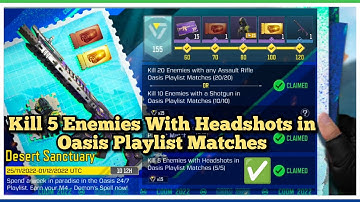 Call Of Duty Mobile Kill 5 Enemies With Headshots in Oasis Playlist Matches Task Complete