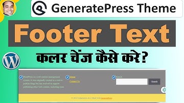How to change footer text color in wordpresss generatepress theme in hindi tutorial?