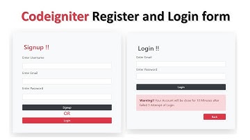 codeigniter 3-4 registration and login | codeigniter login and registration with session