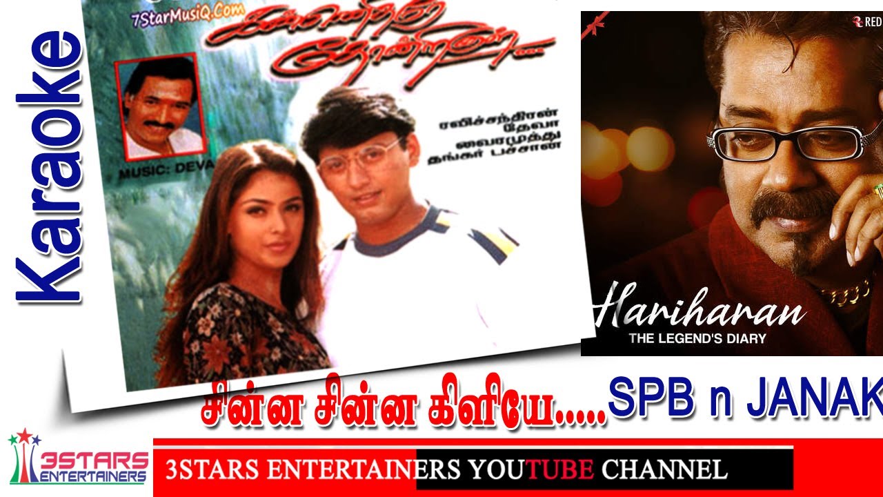 Chinna Chinna Kiliye Solo Karaoke | Haraiharan Hits