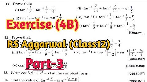 Class 12/RS Aggarwal solution/ Ex:-4B 11 to 14 all solution/chapter-Inverse Trigonometric Function