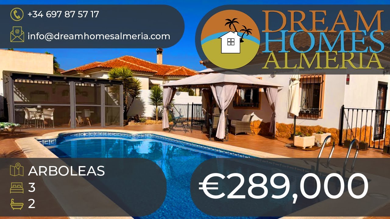 Top spec 3 bed 2 bath villa  on a larger than average 930m² plot in the popular hamlet of Arboleas.