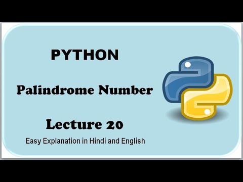 Palindrome Number | in Hindi | In Python | Python For Beginners - YouTube