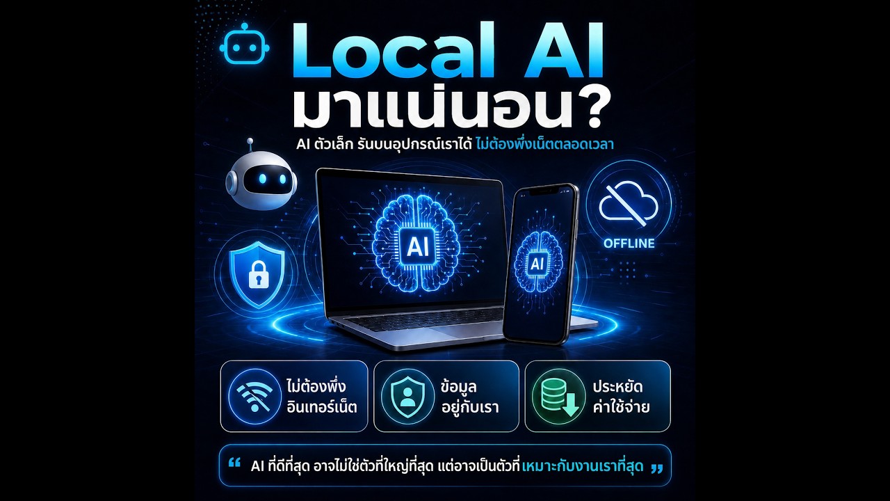 โชว์การรัน local LLM บน laptop Macbook Air ไม่ต่อเน็ต รันบน browser เลย