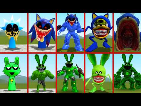ALL SPRUNKI SONIC EXE FAMILY PHASES vs ALL BUNNY SPRUNKI POPPY 5 – WHICH SPRUNKI IS YOUR FAVORITE?