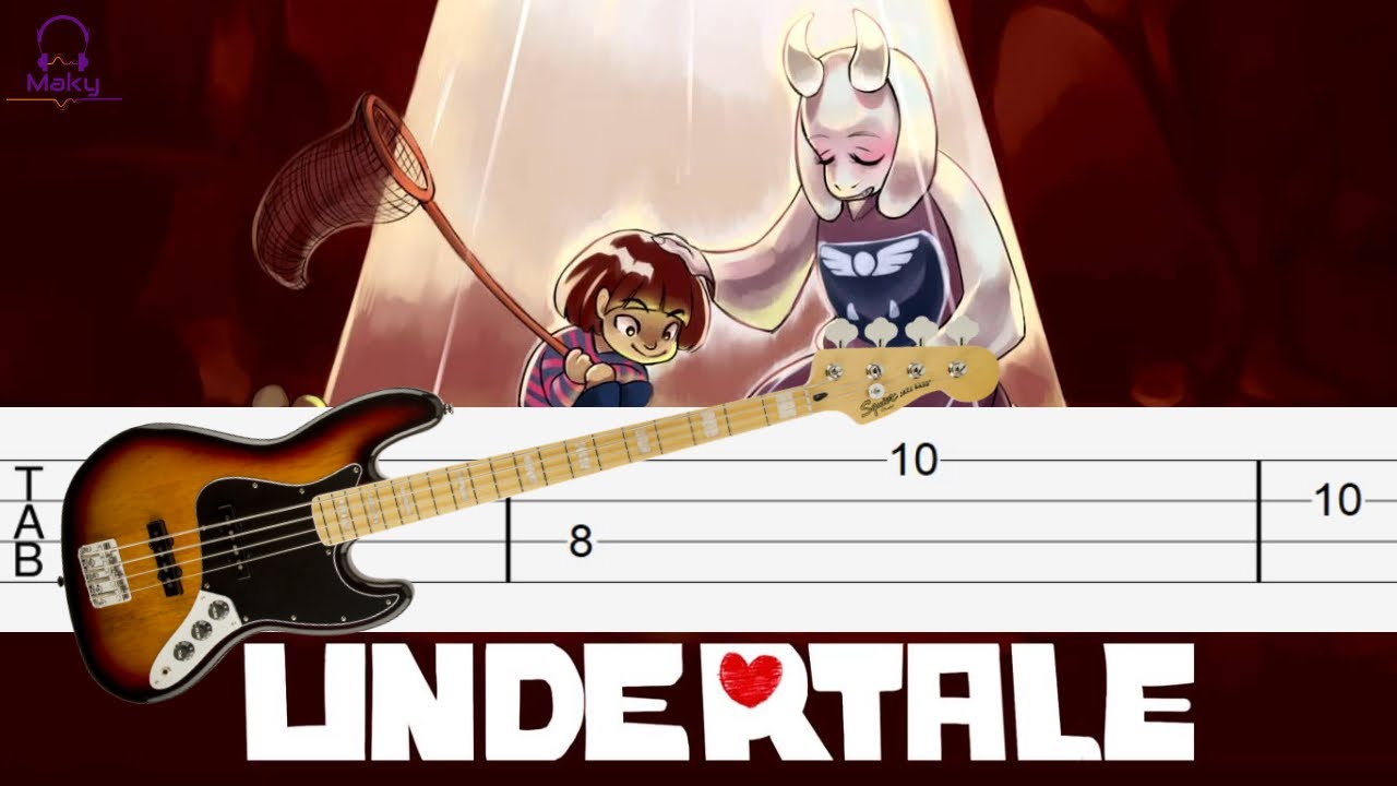Undertale Hopes And Dreams & Save The World [Bass Tabs Tutorial